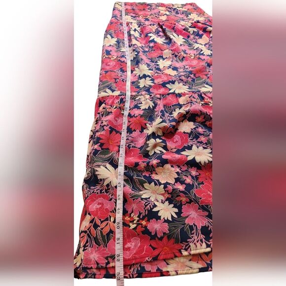 Sugarlips Sleeveless Floral Tiered‎ Maxi Dress V-neck Pockets Ruffle Pink Red XS - Picture 7 of 12